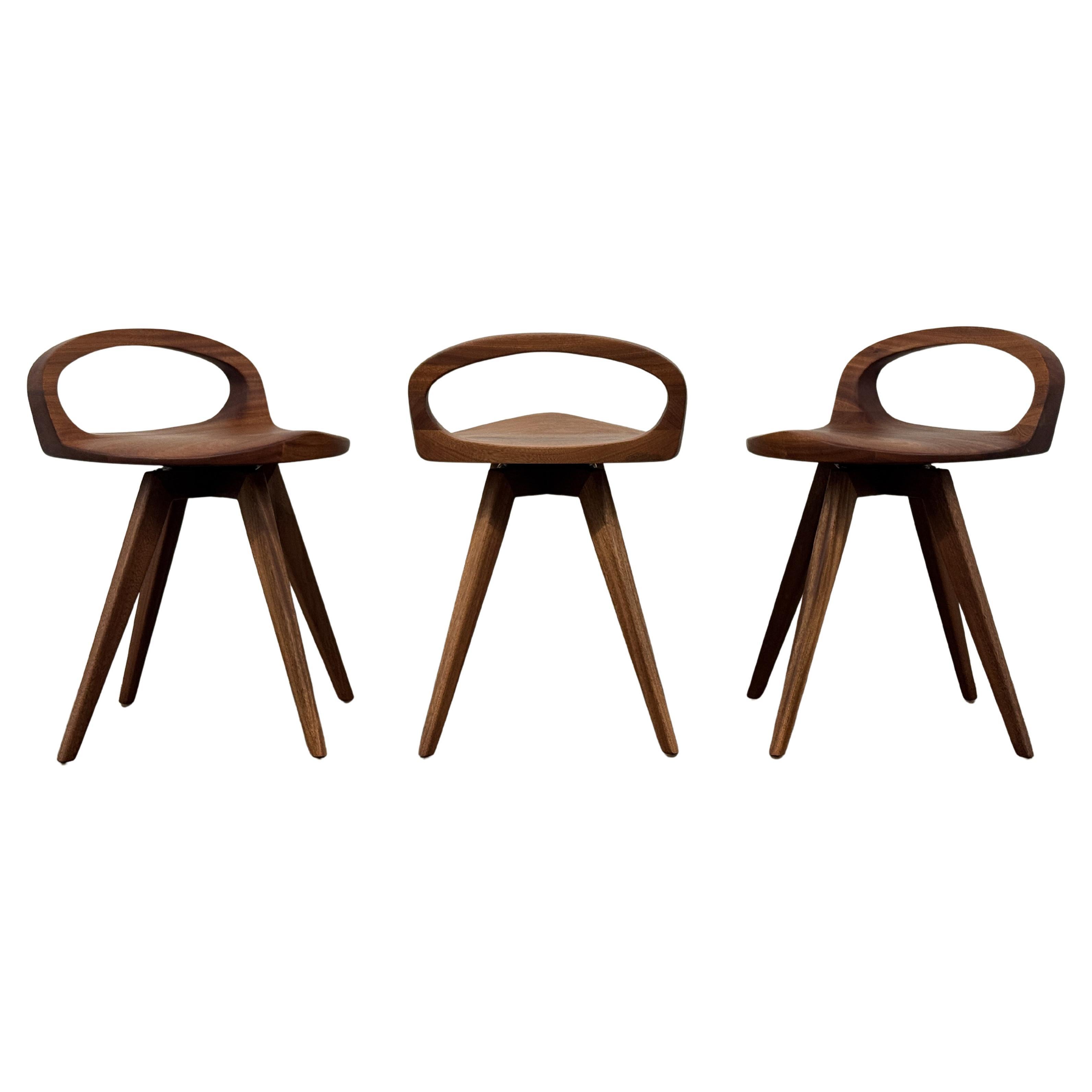 APEX Swiveling Dining Chair  Organic carved Seat  Mid Century Modern chair  T
