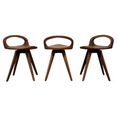 APEX Swiveling Dining Chair  Organic carved Seat  Mid Century Modern chair  T