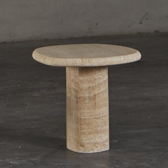 Apfel side table in travertine marble