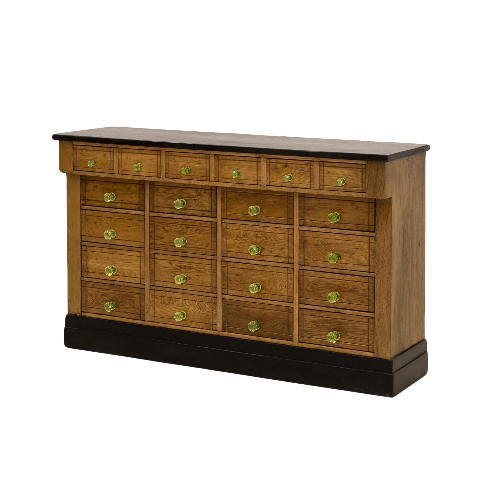 Apothecary Chest of Drawers, Solid Oak, Late 19th Century In Good Condition In Wrocław, Poland