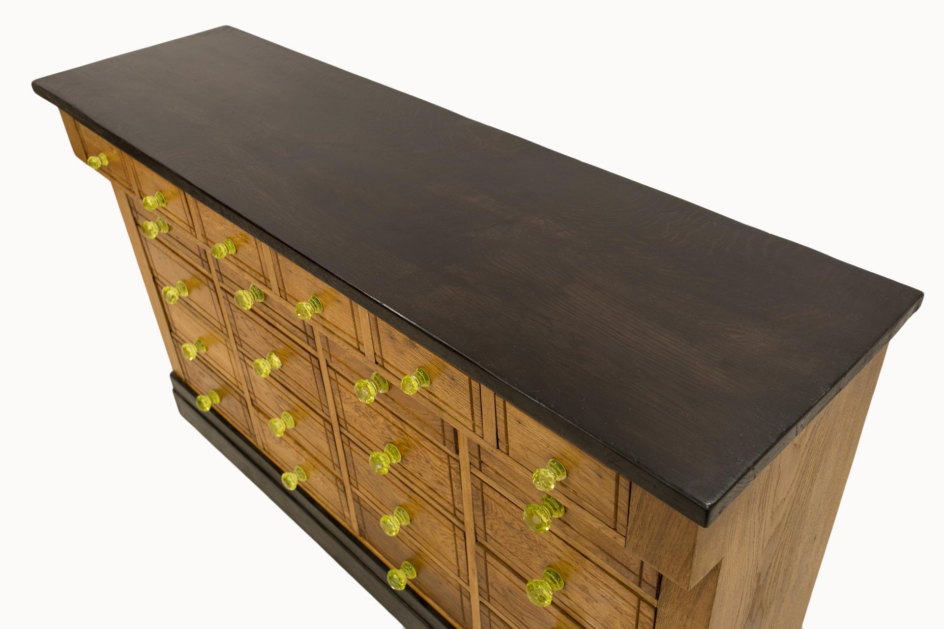 Apothecary Chest of Drawers, Solid Oak, Late 19th Century 4