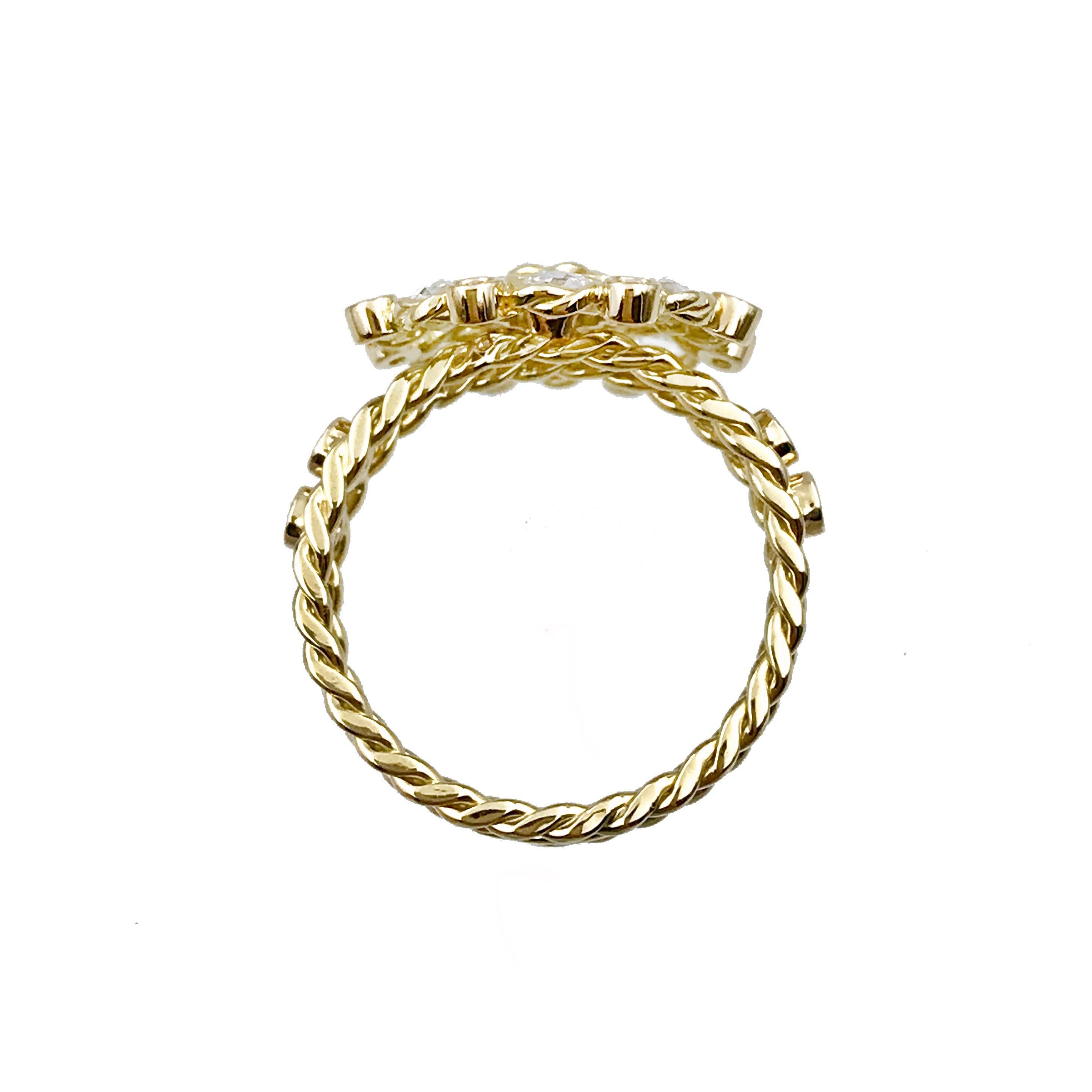 For Sale:  Aphrodite 18K Gold Rose Cut Diamond Cluster Cocktail Ring in-Stock 2