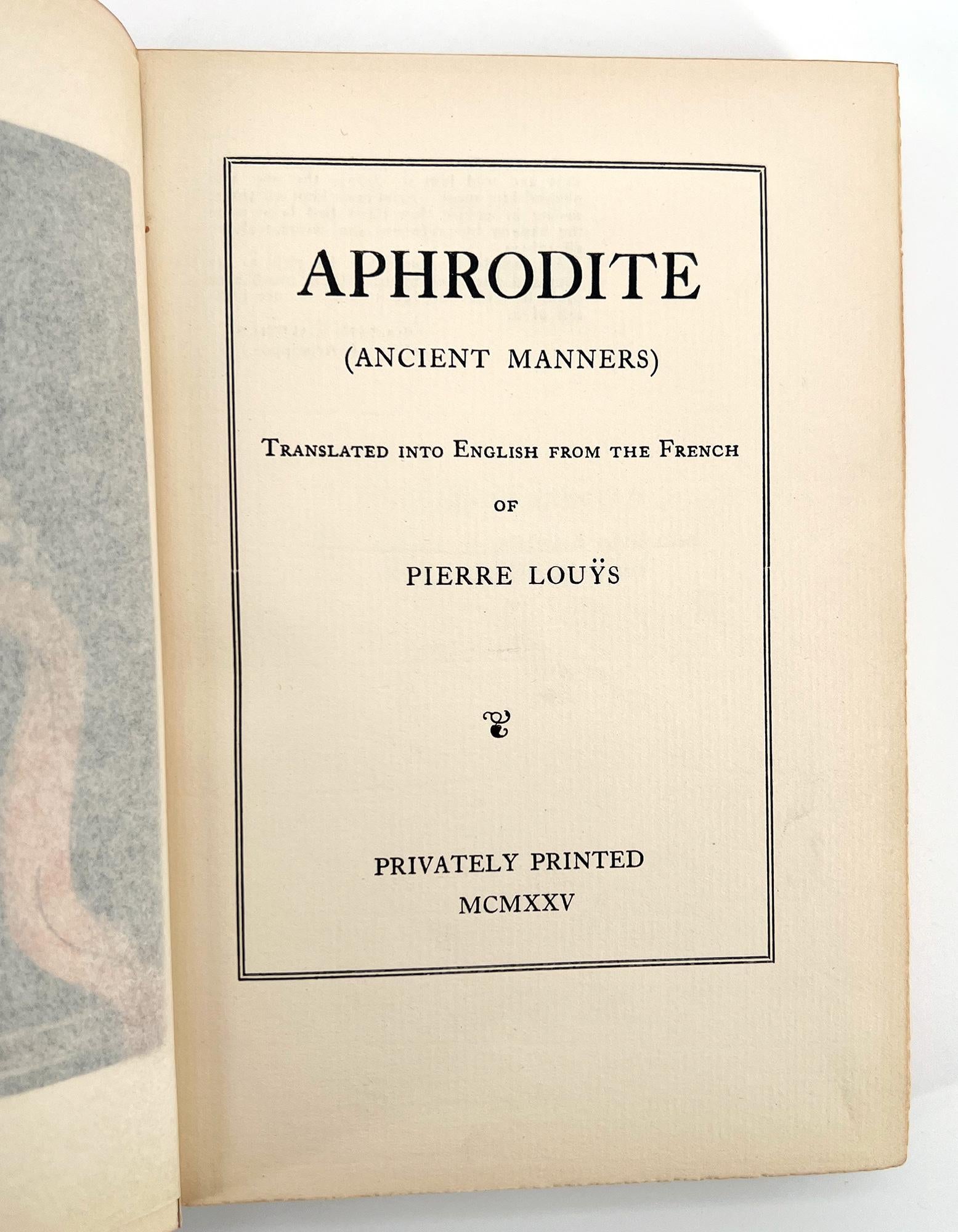 Gravé Aphrodite ; Les anciennes manières par Pierre Louÿs, illustré par Clara Tice en vente