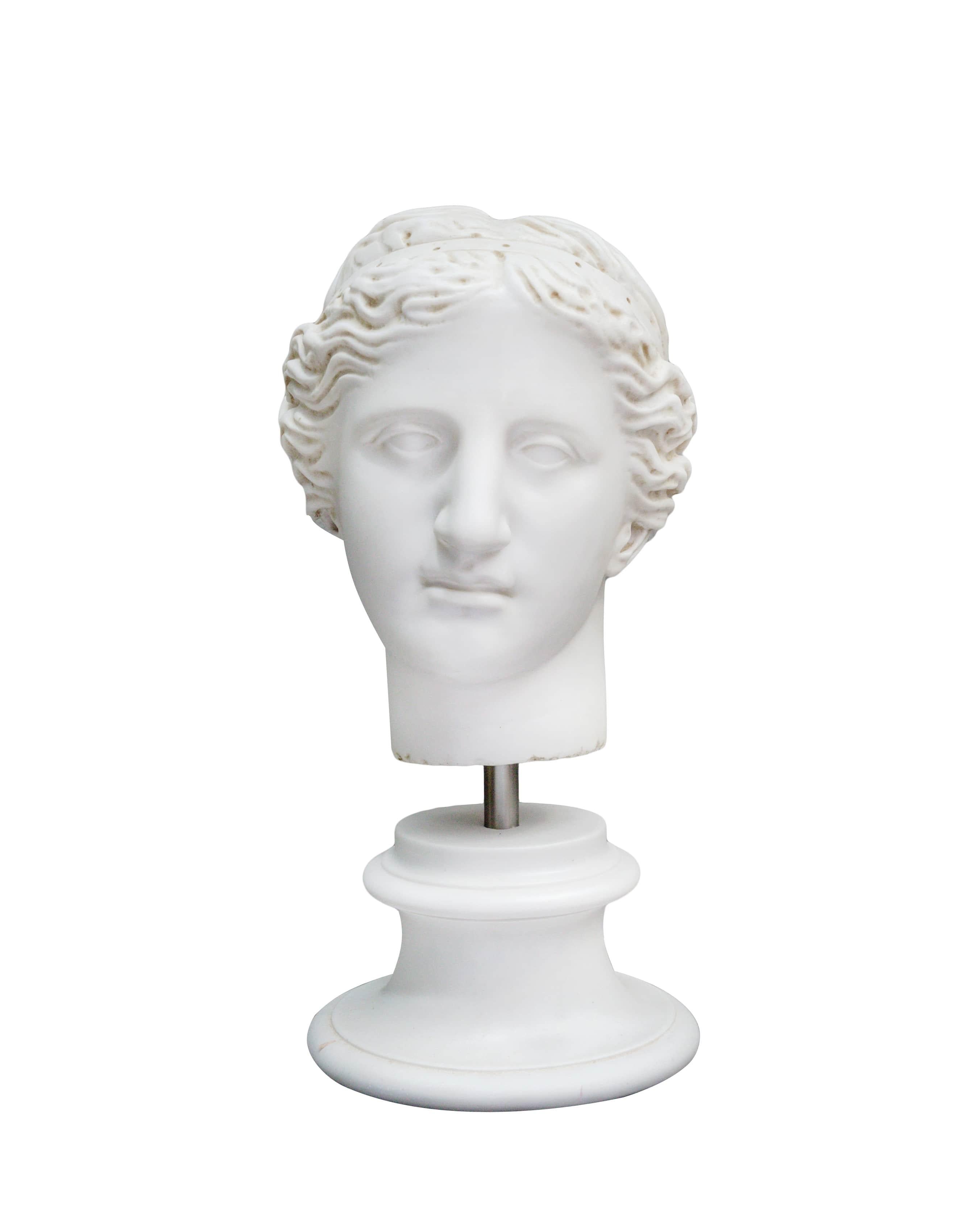 Classical Greek Aphrodite Bust  Statue Made with Compressed Marble Powder, 'Louvre Museum' For Sale