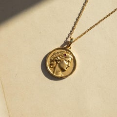 Aphrodite Goddess Coin Pendant Silver, Gold