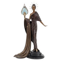 "Afrodita" Escultura de bronce patinado de Erte, Edición limitada 242/375, 1986