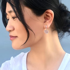 Aphrodite Tanzanite and Diamond Floral Dangle Earrings 14 Karat