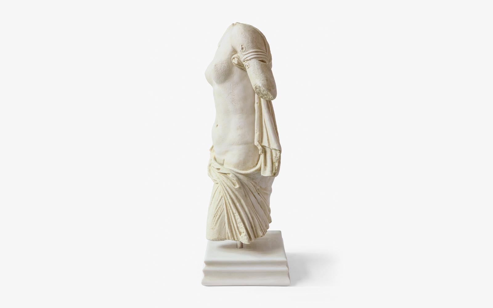 Cast Aphrodite Torso Statue Compressed Marble Powder 'Ephesus Museum' Sculpture For Sale