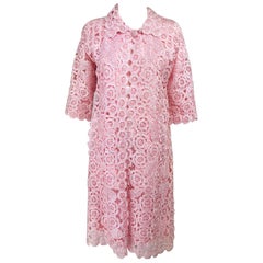 Apicella Creations Pink Raffia Crochet Coat 1950s Made in Italy 