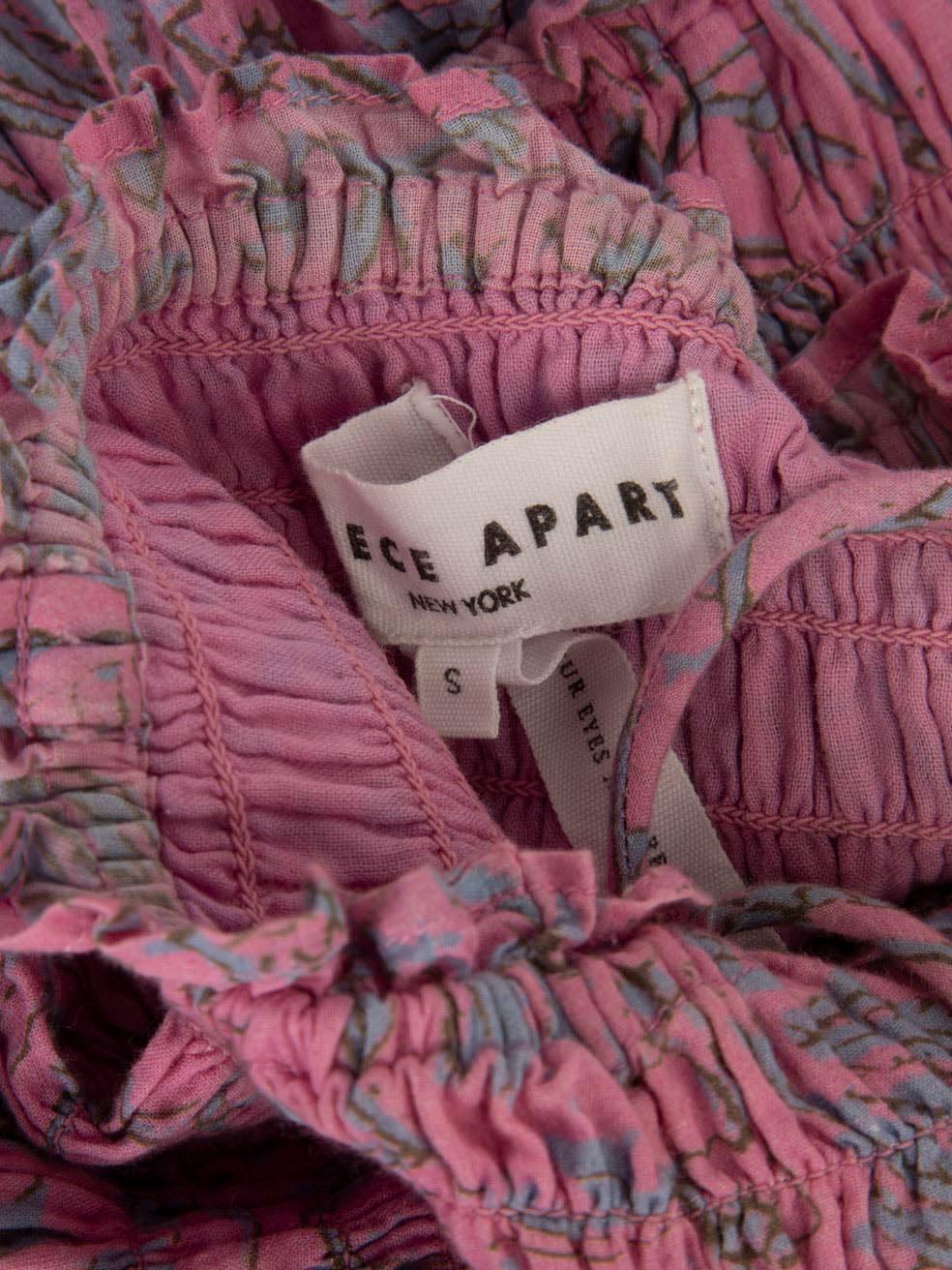 Apiece Apart - Vestito midi rosa con stampa floreale, taglia S 1