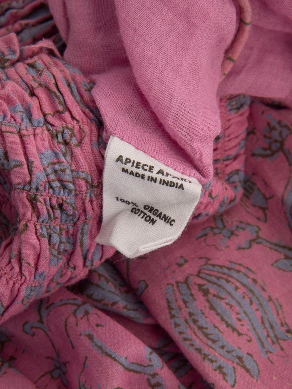 Apiece Apart - Vestito midi rosa con stampa floreale, taglia S 2