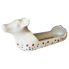 Apilco French Porcelain Cow-Form Butter Dish “Beurre Fermier"