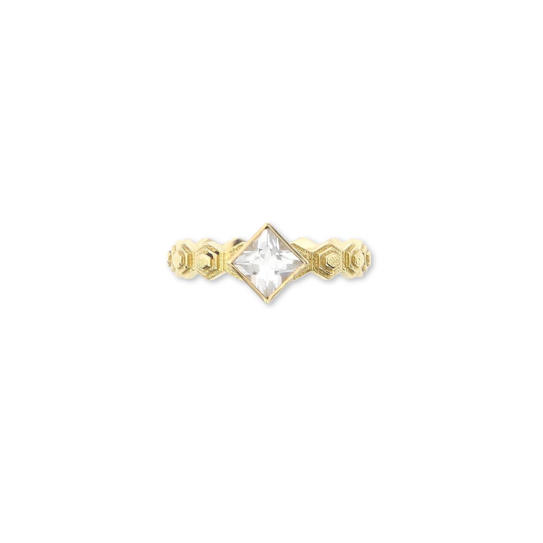 This ring is inspired by the hives made by bees. Indeed, bees are the main type of pollinator in many ecosystems containing flowering plants.

Unfortunately, bees, and other pollinator species, are currently critically endangered, with an extinction