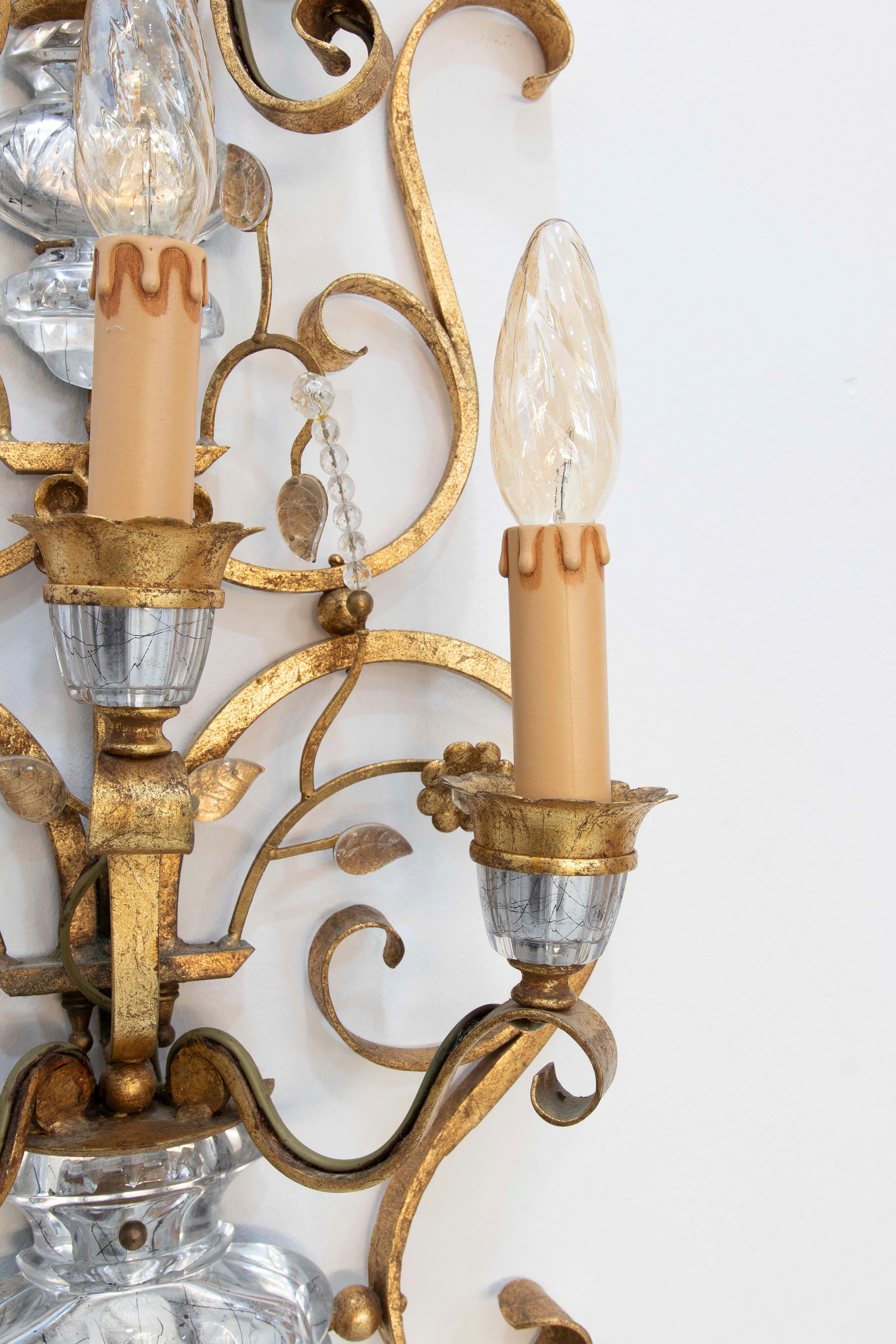 1950s Maison Bagues Italian Wall Sconce For Sale 8