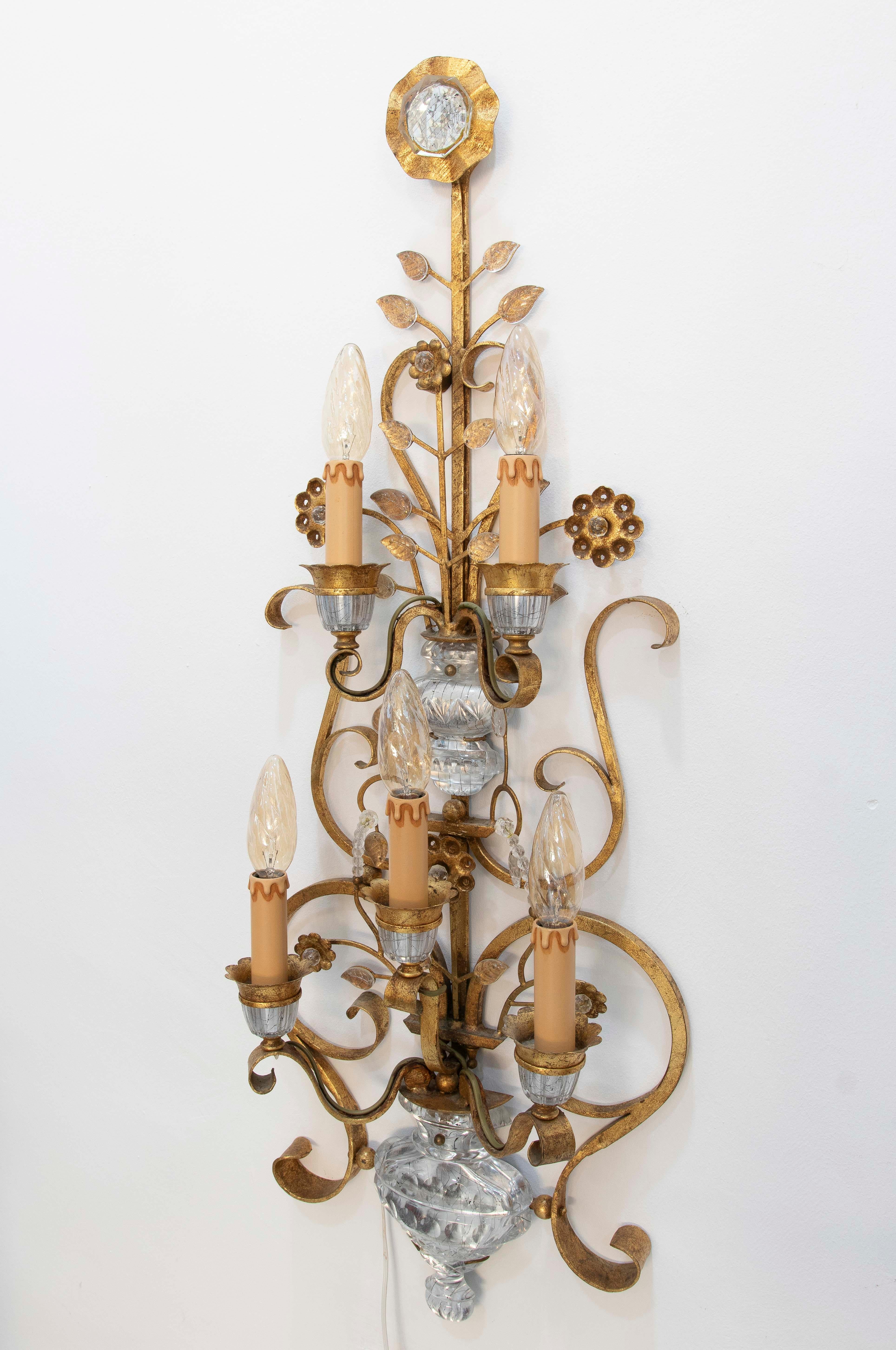 1950s Maison Bagues Italian Wall Sconce 
