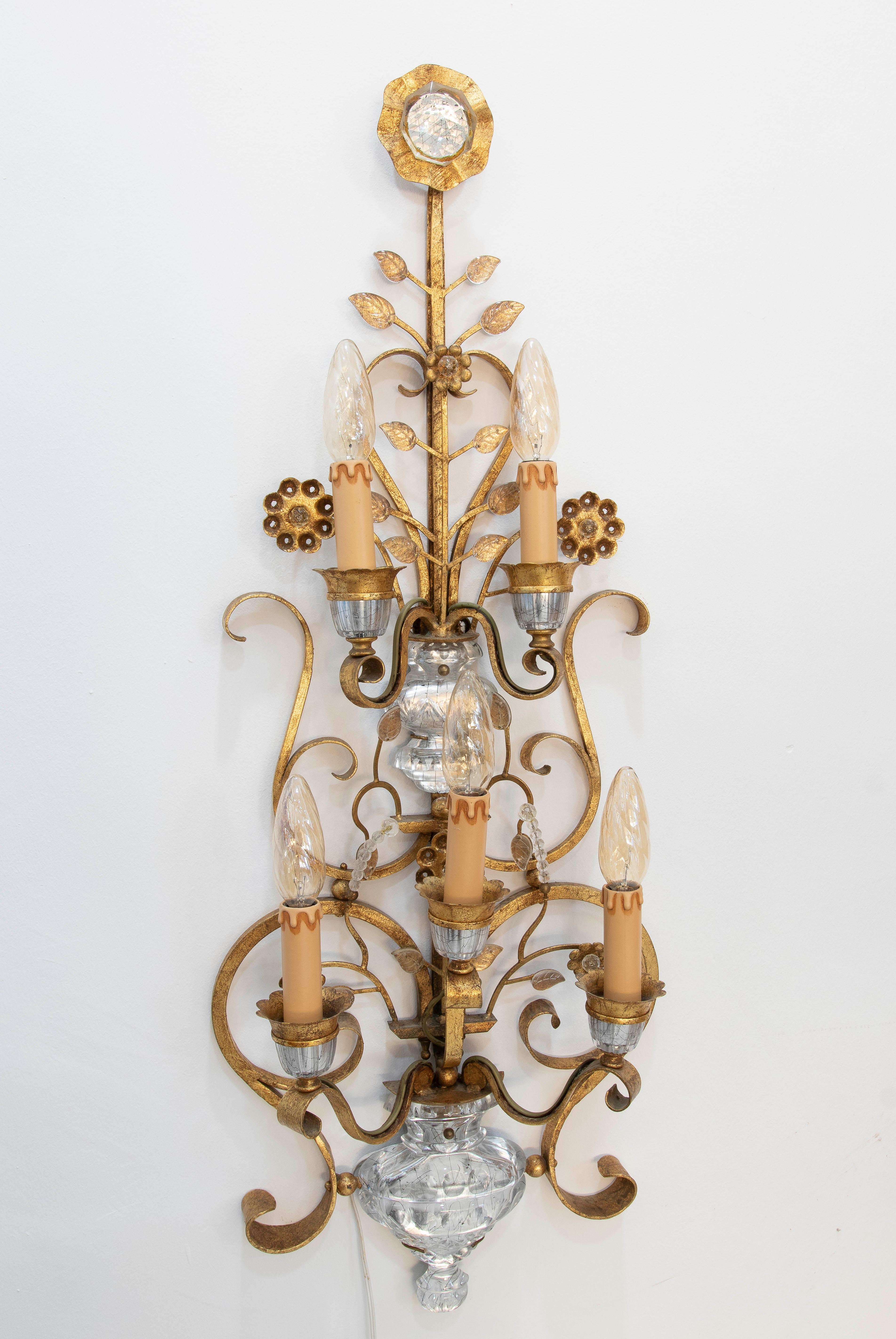 1950s Maison Bagues Italian Wall Sconce In Good Condition For Sale In Marbella, ES