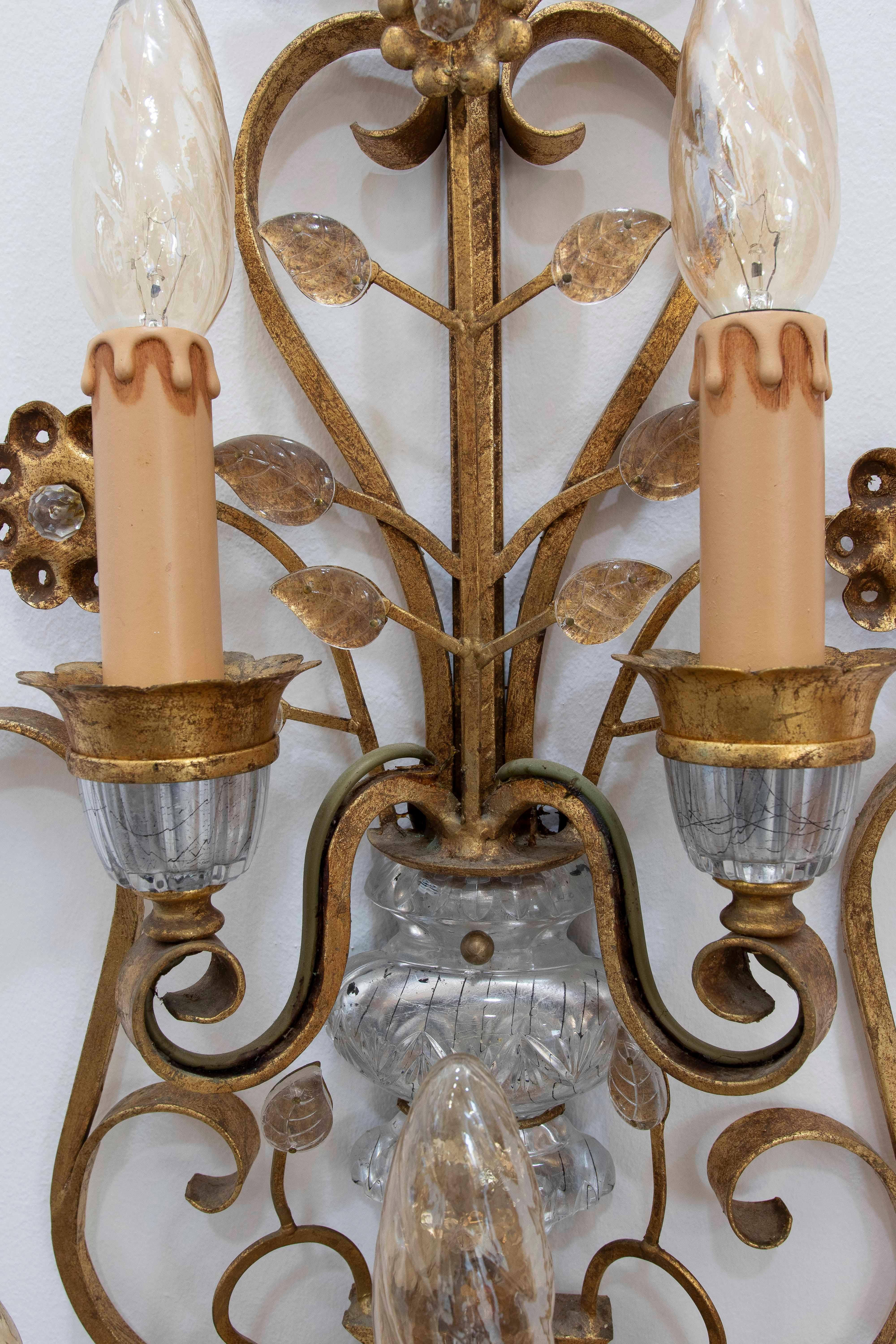 20th Century 1950s Maison Bagues Italian Wall Sconce For Sale