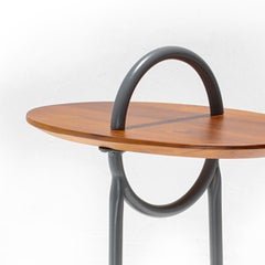 Tavolino da esterno "Apo" in legno di teak naturale, alluminio e cemento