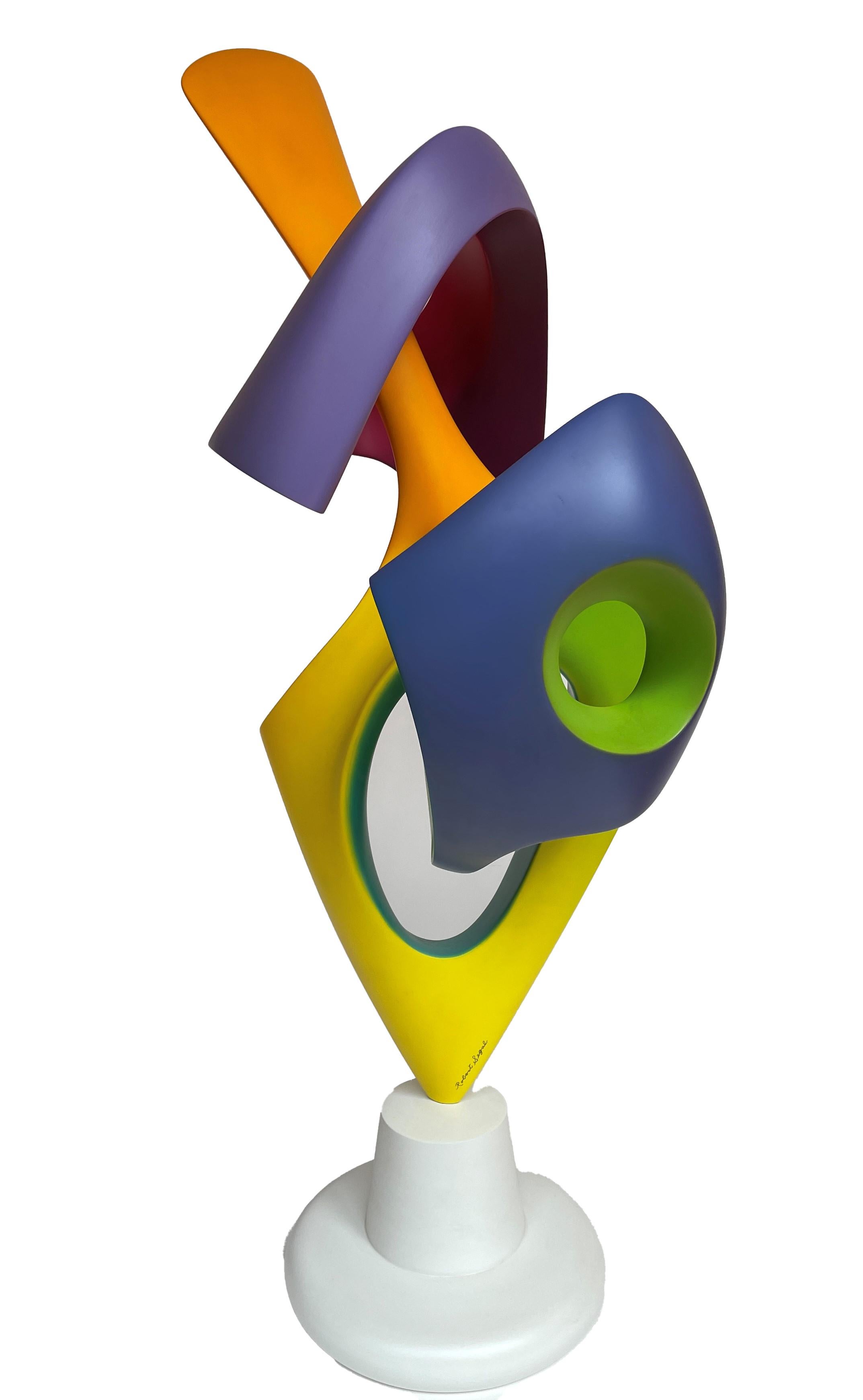 Moderno Apocalisse, scultura astratta, forma geometrica intrecciata dai colori vivaci in vendita
