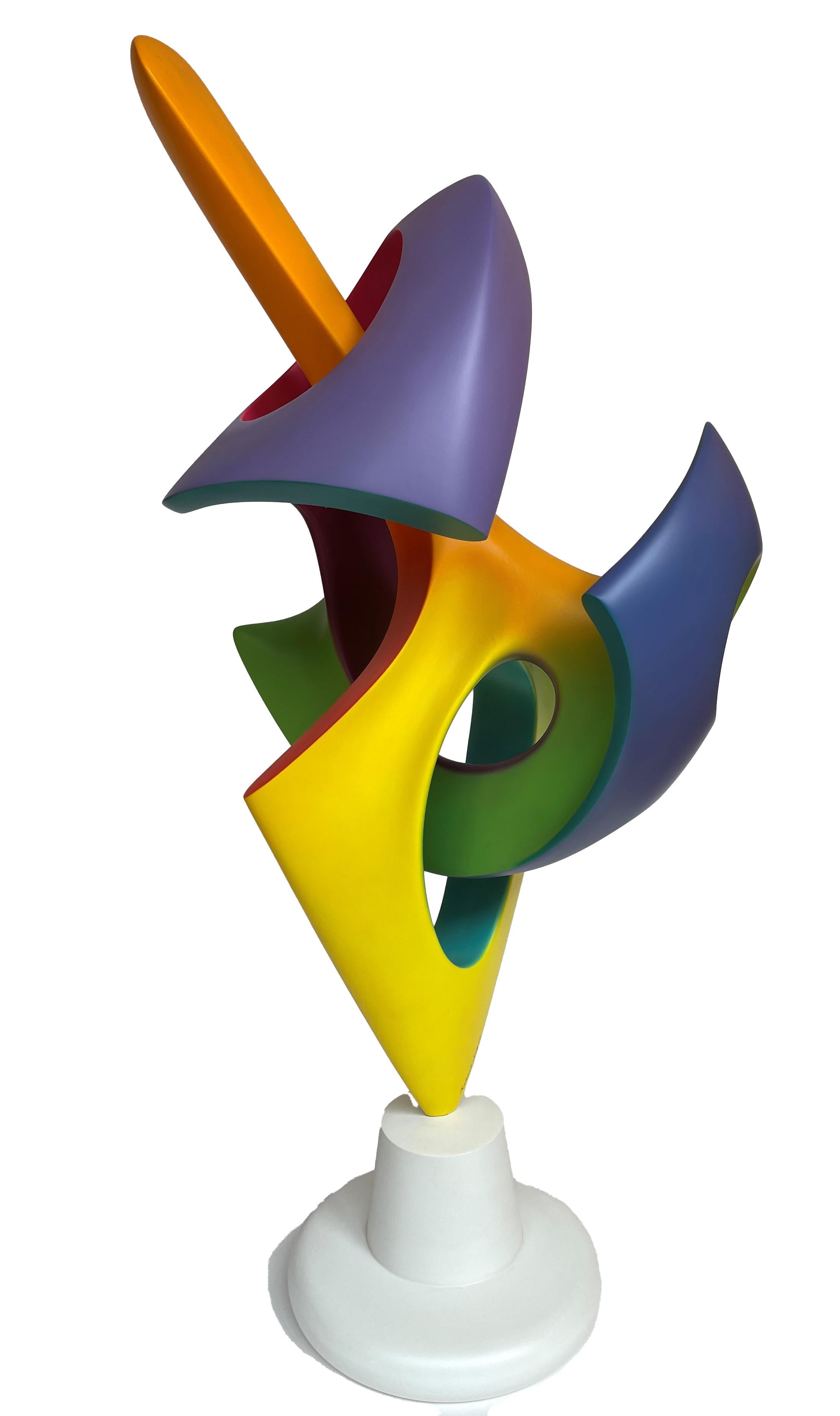 American Apocalypse, Abstract Sculpture, Brightly Colored Geometric Intertwined Form For Sale