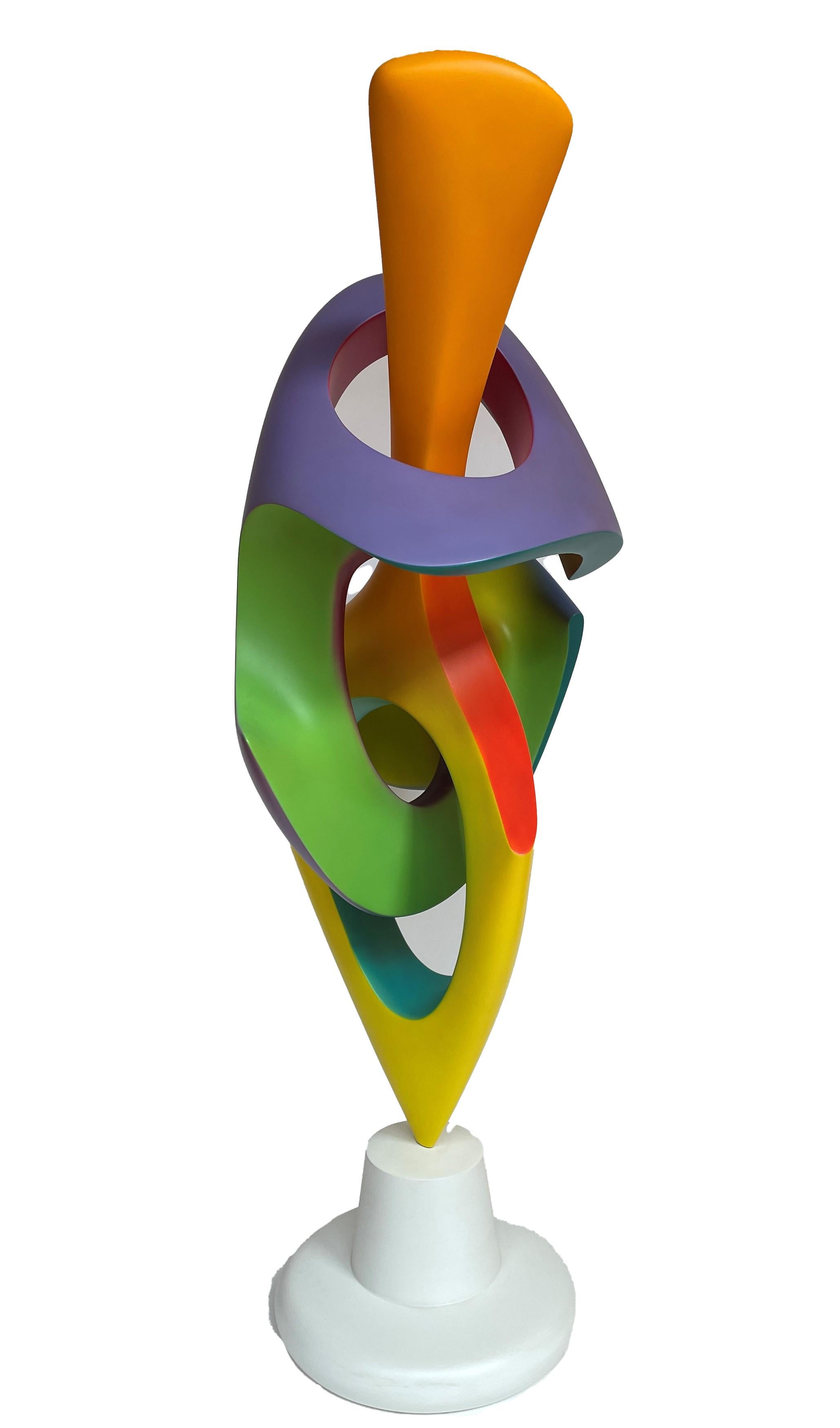 Apocalypse, Abstract Sculpture, Brightly Colored Geometric Intertwined Form In New Condition For Sale In Chicago, IL