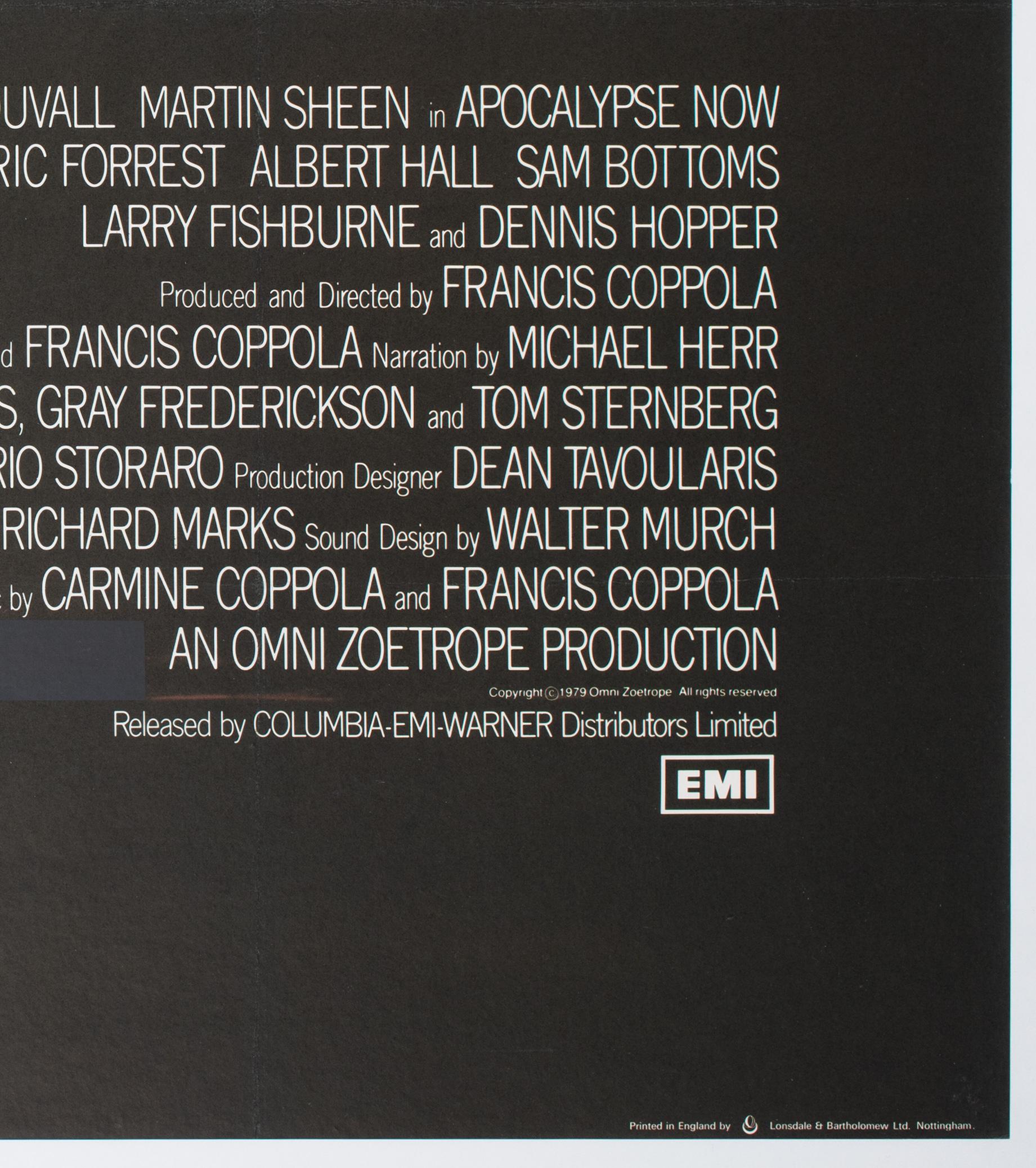 Poster del film Apocalypse Now 1979 UK Quad, Bob Peak in vendita 2