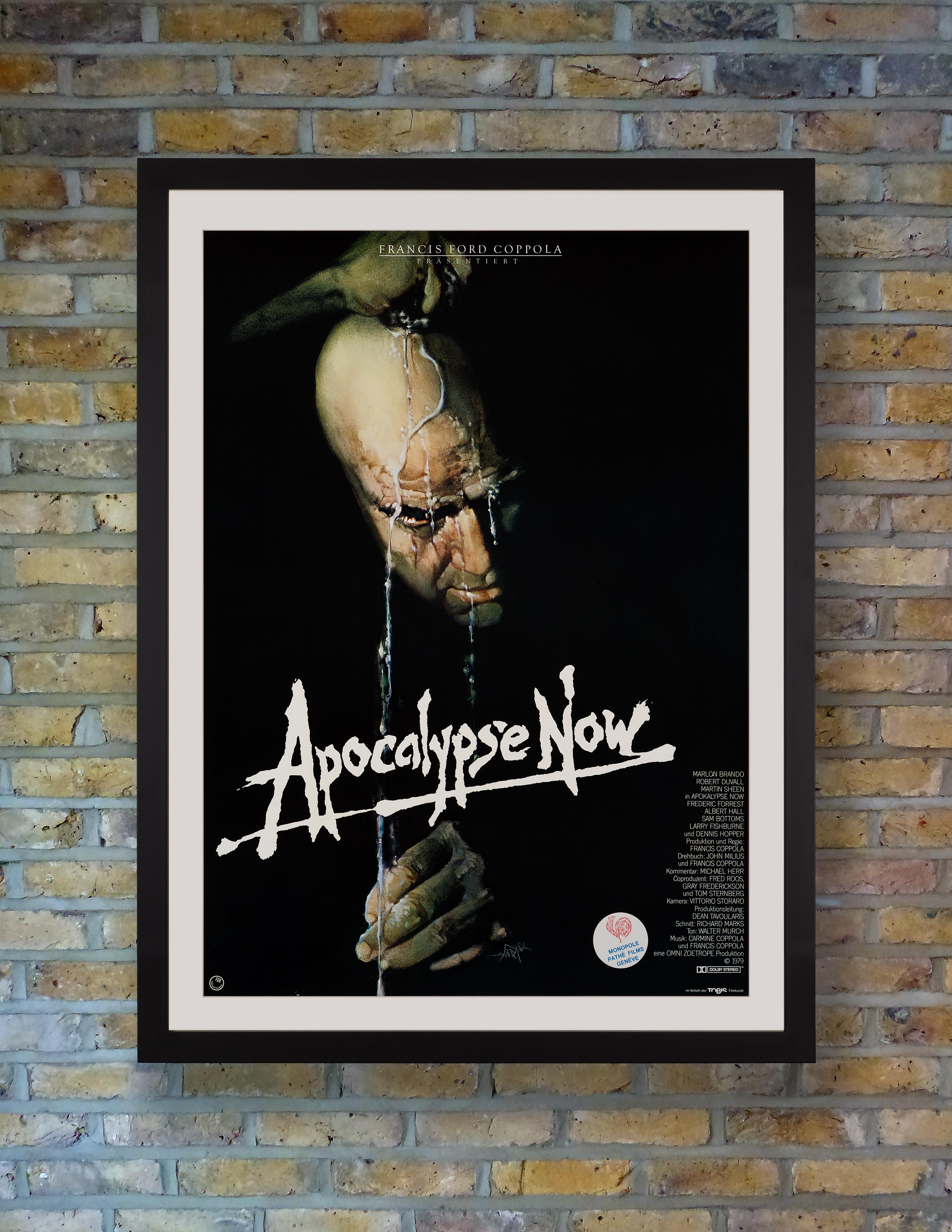 German A1, Style C
Conservation backed on linen
Art by Bob Peak

Widely considered one of the best war movies ever made, Francis Ford Coppola's 1979 Vietnam War epic 'Apocalypse Now' follows Martin Sheen's US Army Captain as he journeys up the