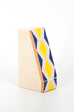 Apollineo Fermalibri 1 in pietra leccese e ceramica dipinta a mano