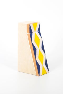 Apollineo Bookend 2 in Leccese Stone and Hand-Painted Ceramic
