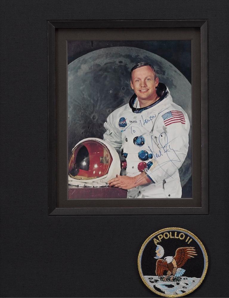 Presented is a custom collage highlighting the astronauts that went to the Moon in the Apollo 11 Mission. Astronauts Neil Armstrong, Michael Collins, and Buzz Aldrin traveled on the first manned Mission to the Moon on July 16, 1969, with touch down