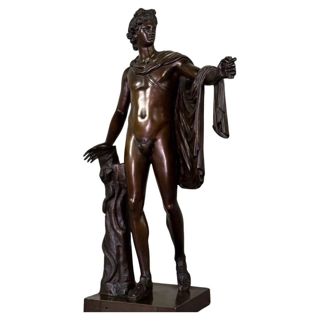 Apollo Belvedere, bronze based on the antique, foundry mark, Jaboeuf and Rouard For Sale