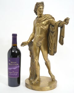 Apollo Belvedere Grand tour Bronze "A Messina Roma" 19ème siècle Grand détail
