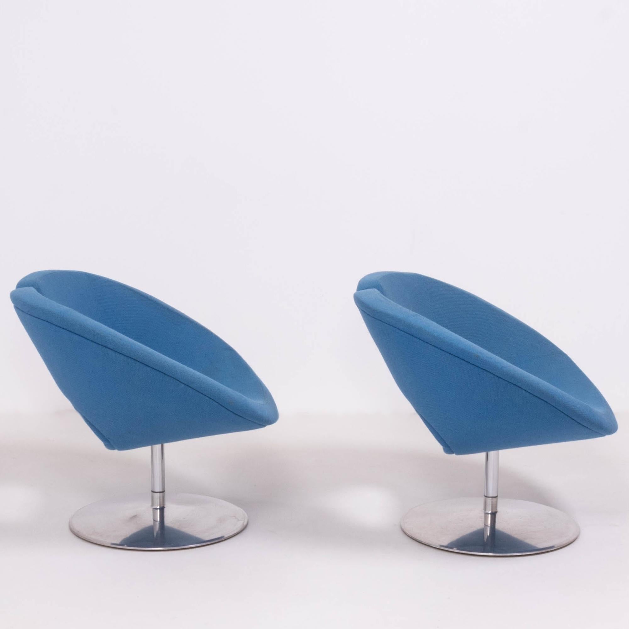 Dutch Apollo Blue Armchairs by Patrick Norguet for Artifort, Set of 2