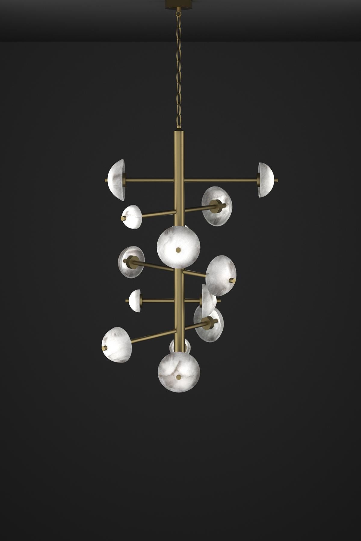 Apollo Bronze Chandelier by Alabastro Italiano
Dimensions: D 70,5 x W 55 x H 111 cm.
Materials: White alabaster and bronze.

Available in different finishes: Shiny Silver, Bronze, Brushed Brass, Ruggine of Florence, Brushed Burnished, Shiny Gold,