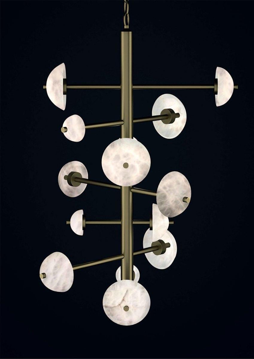 Modern Apollo Bronze Chandelier by Alabastro Italiano For Sale