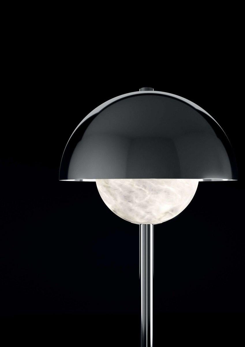 Modern Apollo Brushed Black Metal Floor Lamp by Alabastro Italiano For Sale