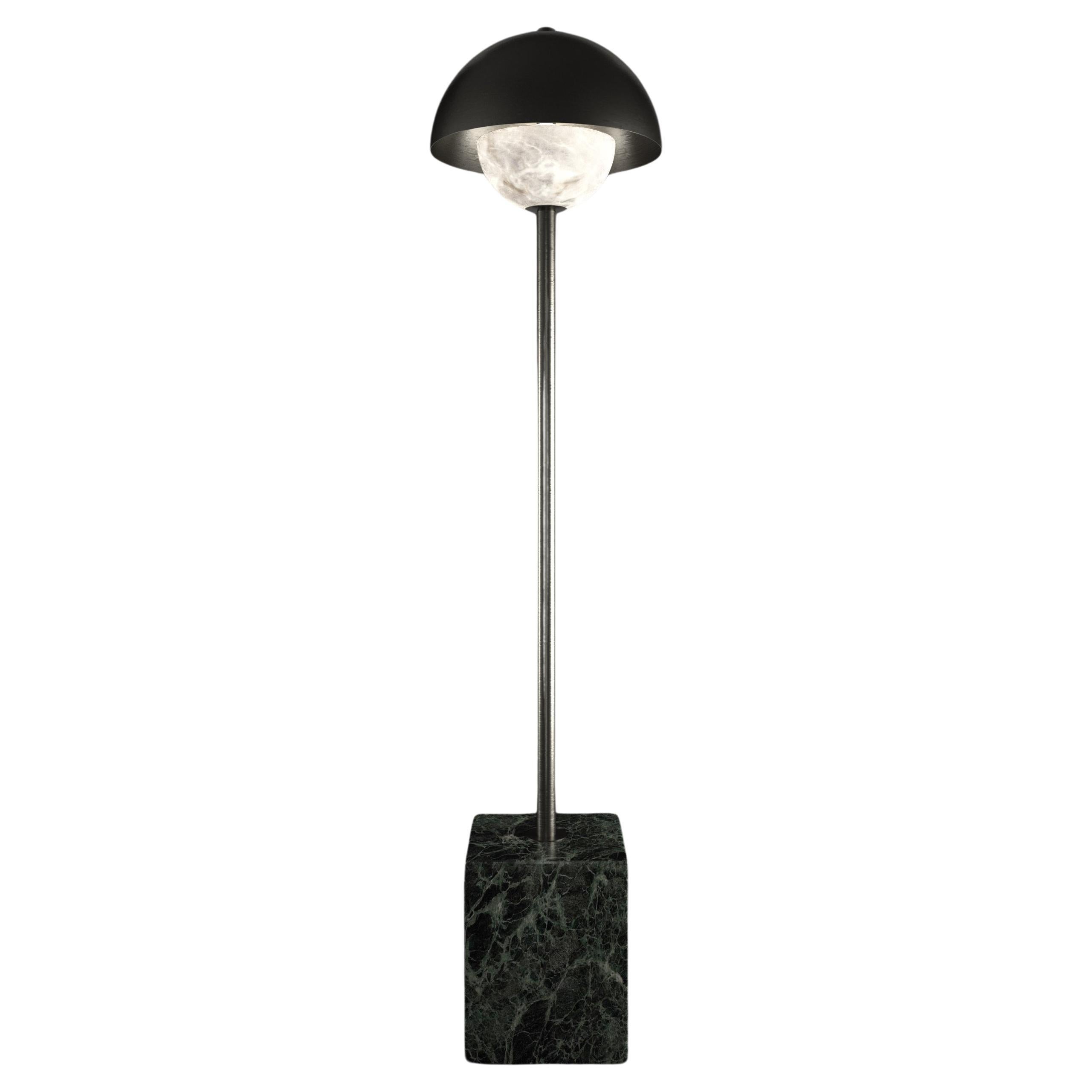 Apollo Brushed Black Metal Floor Lamp by Alabastro Italiano For Sale