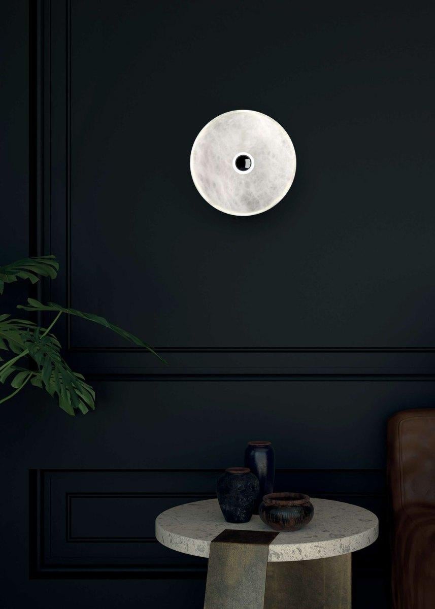 Apollo Brushed Black Metal Wall Lamp by Alabastro Italiano In New Condition For Sale In Geneve, CH