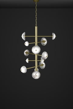 Apollo Brushed Brass Chandelier by Alabastro Italiano