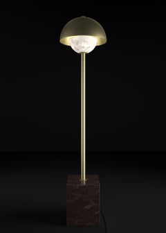 Apollo Brushed Brass Metal Floor Lamp by Alabastro Italiano