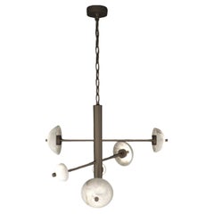 Apollo Brushed Burnished Metal Pendant Lamp by Alabastro Italiano