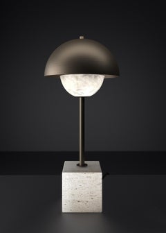 Apollo Brushed Burnished Metal Table Lamp by Alabastro Italiano