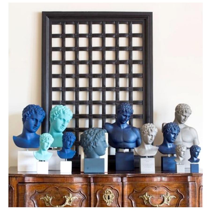 Modern In Stock in Los Angeles, Apollo Bust Statue in Blue