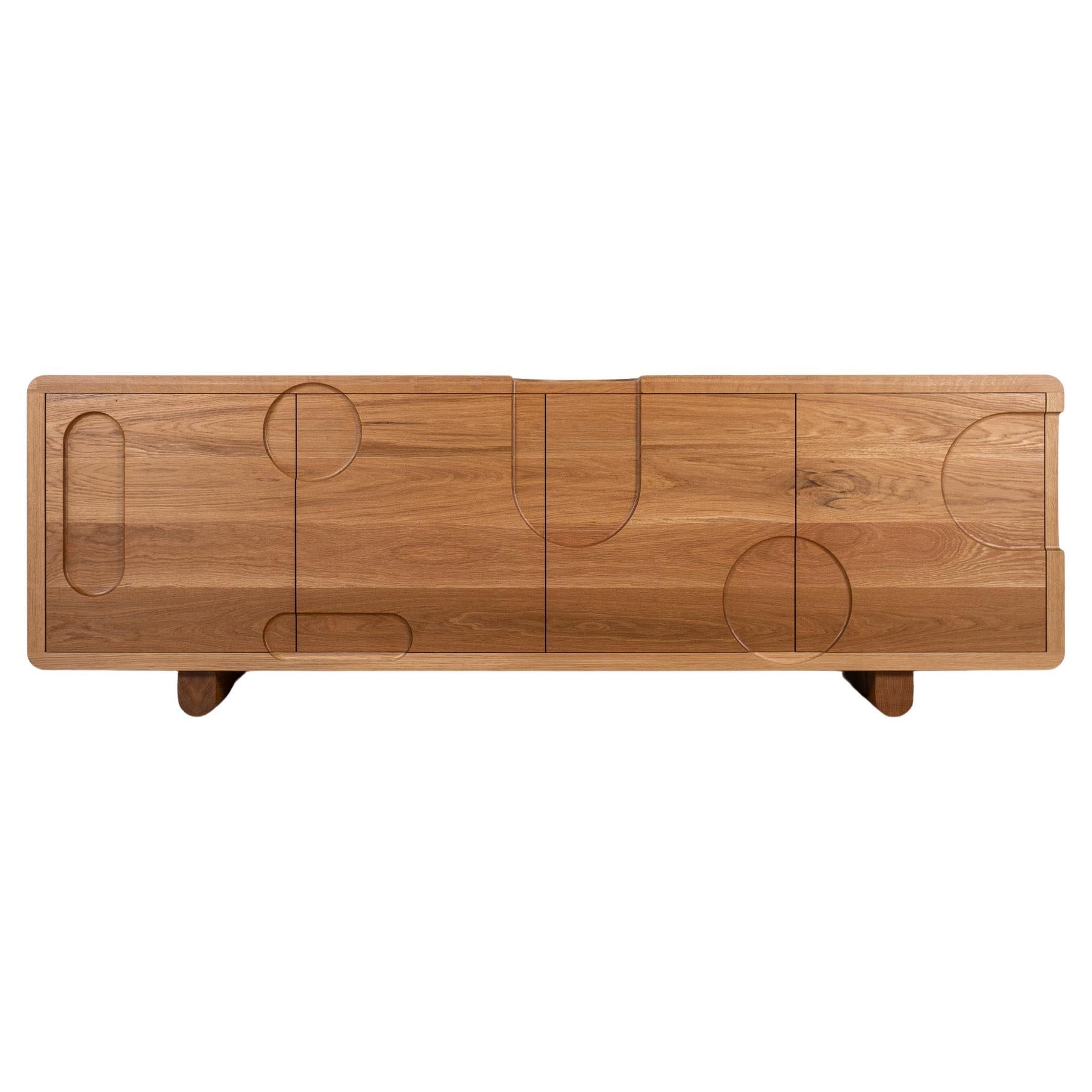 Apollo Cabinet - Hand carved from Solid White Oak
