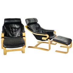 Retro Apollo Chair and Ottoman by Svend Skipper for Skippers Mobler