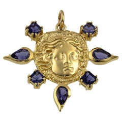 Apollo Coin Pendant with Gemstones