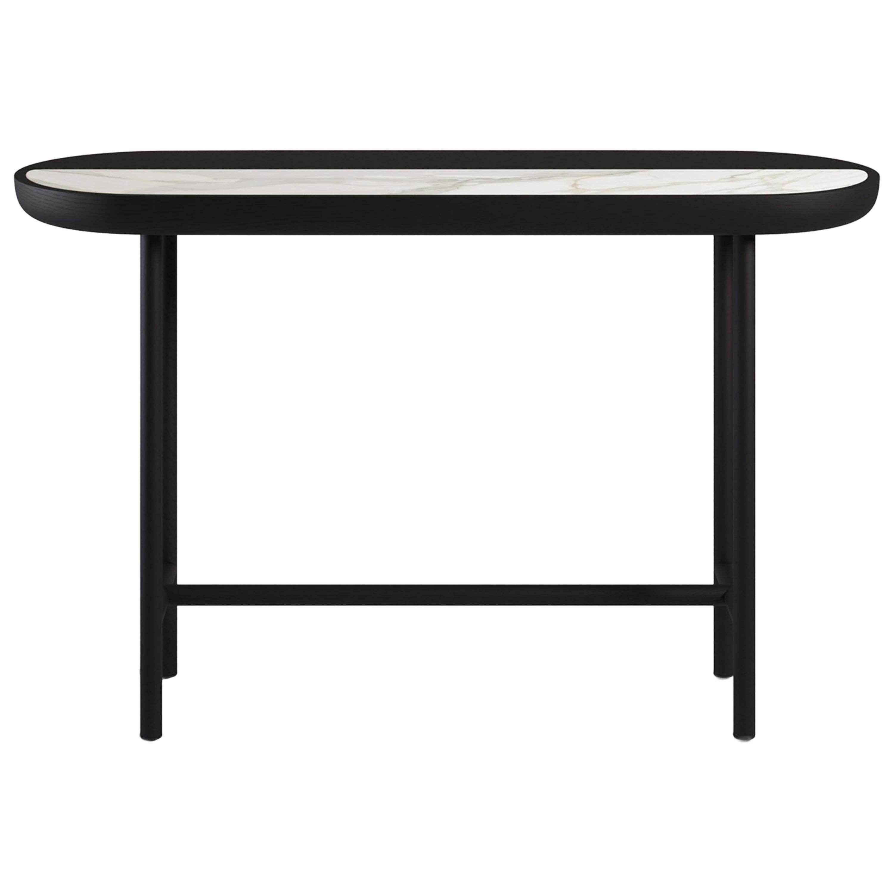 Apollo Contemporary Console in Marble and Wood For Sale