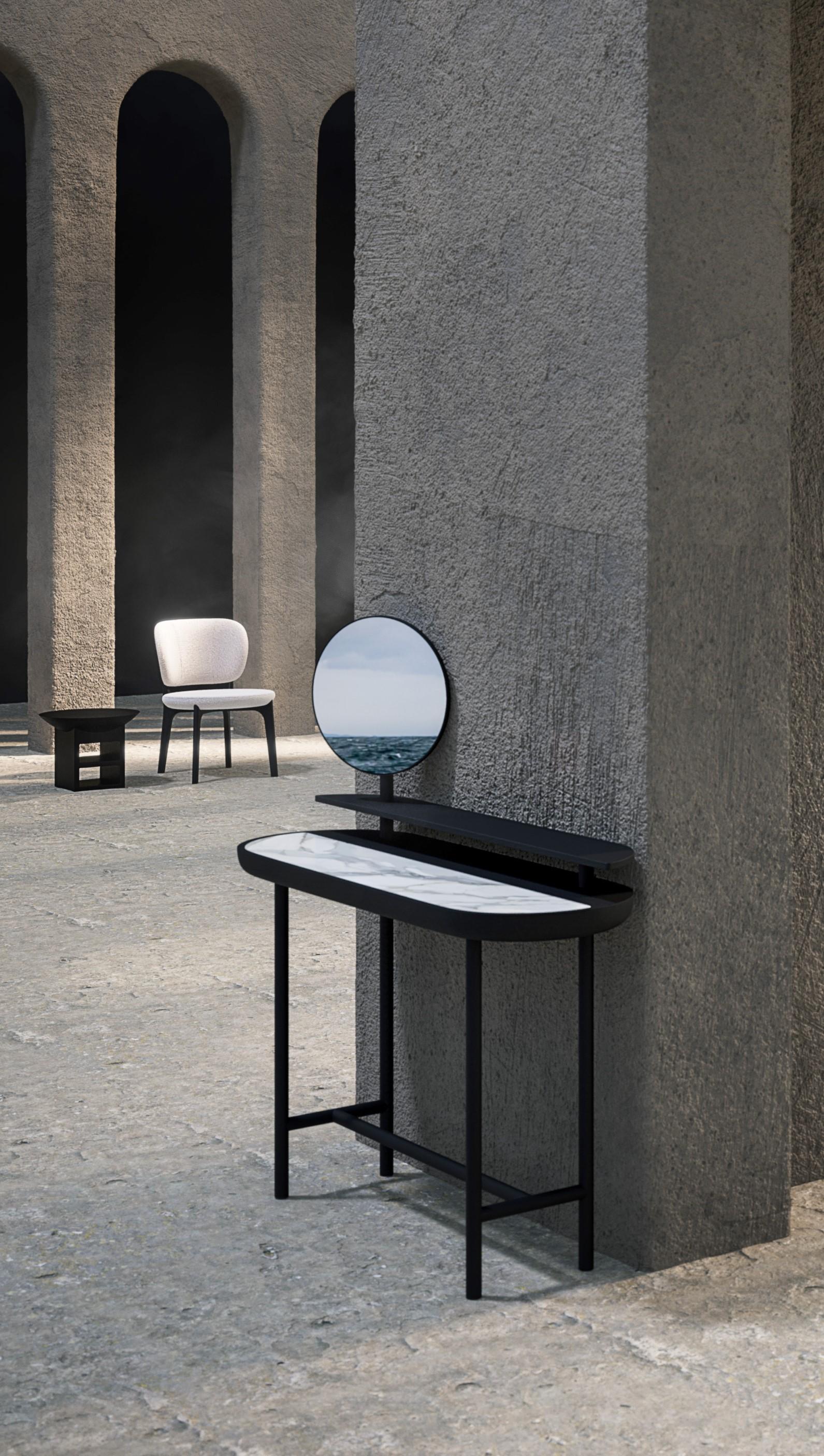 Moderne Bureau contemporain Apollo en marbre et bois en vente