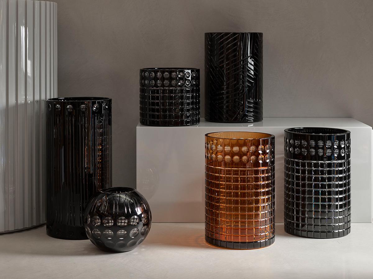 Modern Apollo Crystal Black Vase by Greg Natale