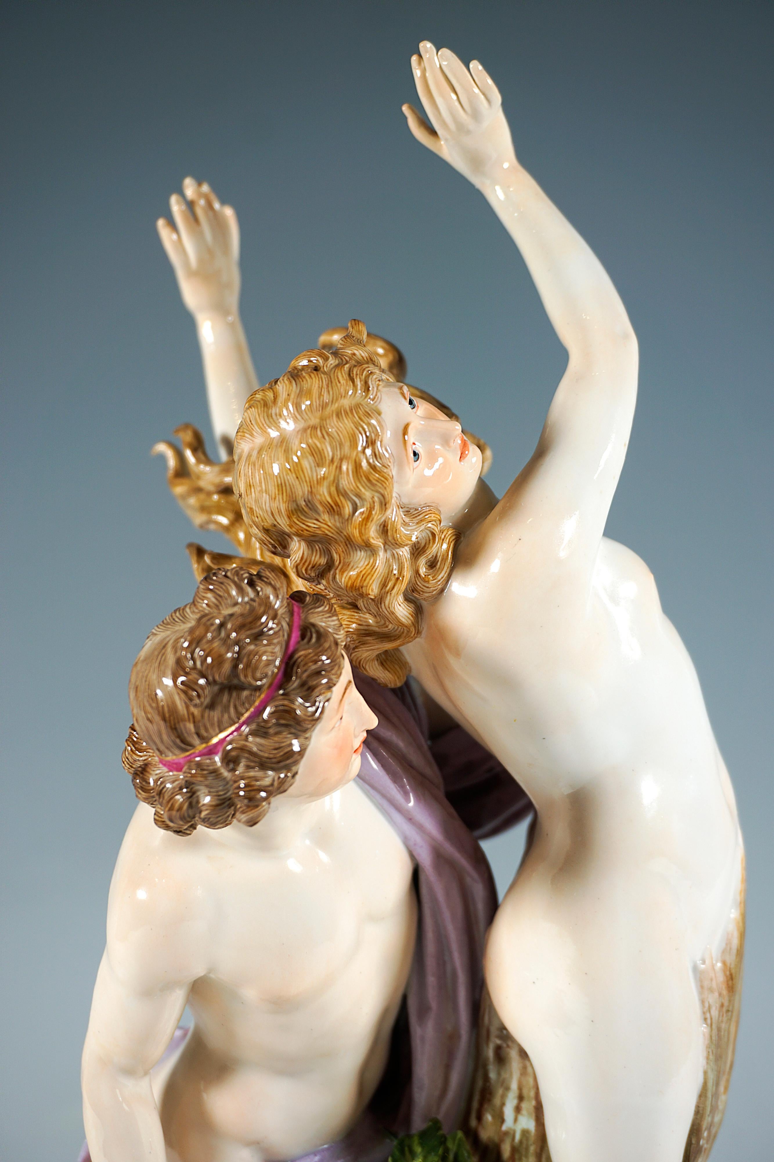 'Apollo & Daphne', Large Meissen Porcelain Figurine Group By G. Juechtzer C 1860 In Excellent Condition In Vienna, AT